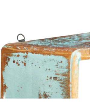 Set rafturi de perete cub, 3 piese, lemn reciclat - WOODBB592
