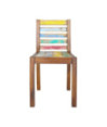 Scaune bucătărie multicolor vintage, din lemn masiv reciclat, cu spătar, 6 buc. Scaune bucătărie multicolor vintage, din lemn masiv reciclat, cu spătar, 6 buc.