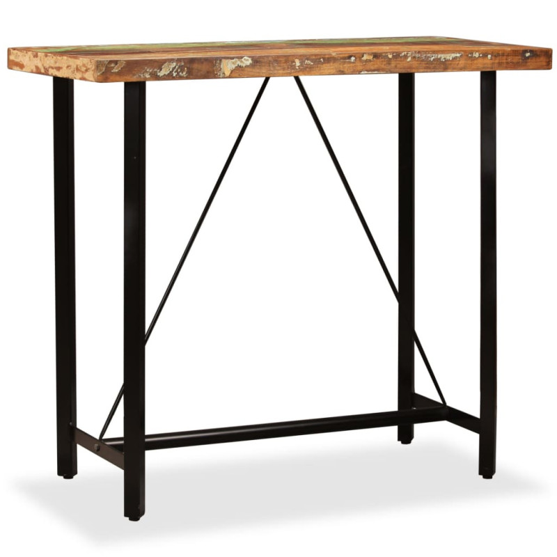 Masă bar industrial, din lemn masiv reciclat, dreptunghiulară, 120 x 60 x 107 cm Masă bar industrial, din lemn masiv reciclat, dreptunghiulară, 120 x 60 x 107 cm