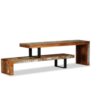 Comodă TV cu picioare, aspect vintage, din lemn masiv reciclat, 115 x 30 x 40 cm, handmade
