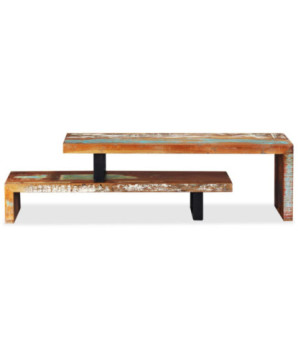 Comodă TV cu picioare, aspect vintage, din lemn masiv reciclat, 115 x 30 x 40 cm, handmade