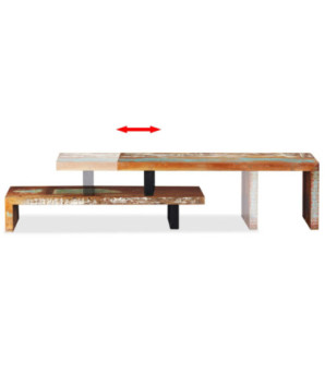 Comodă TV cu picioare, aspect vintage, din lemn masiv reciclat, 115 x 30 x 40 cm, handmade