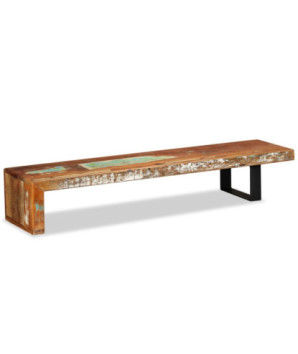 Comodă TV cu picioare, aspect vintage, din lemn masiv reciclat, 115 x 30 x 40 cm, handmade