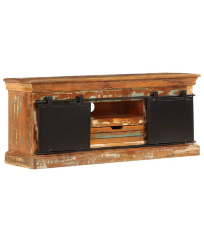 Comodă TV, 110 x 30 x 45 cm, lemn reciclat, cu aspect antichizat - WOODBB597