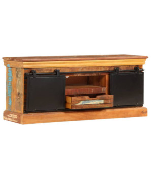 Comodă TV, 110 x 30 x 45 cm, lemn reciclat, cu aspect antichizat - WOODBB597