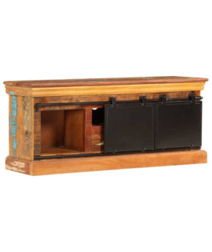 Comodă TV, 110 x 30 x 45 cm, lemn reciclat, cu aspect antichizat - WOODBB597