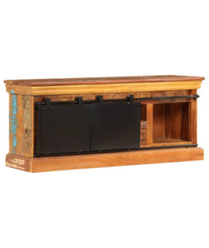 Comodă TV, 110 x 30 x 45 cm, lemn reciclat, cu aspect antichizat - WOODBB597