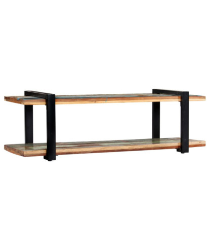 Comodă TV, 130 x 40 x 40 cm, lemn reciclat, cu aspect industrial - WOODBB600