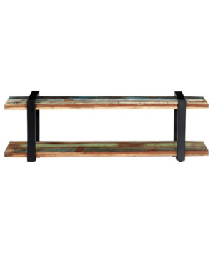 Comodă TV, 130 x 40 x 40 cm, lemn reciclat, cu aspect industrial - WOODBB600