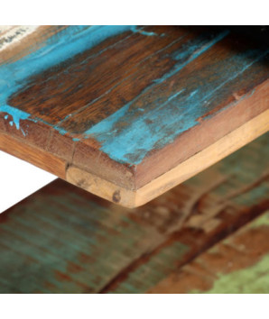 Comodă TV, 130 x 40 x 40 cm, lemn reciclat, cu aspect industrial - WOODBB600