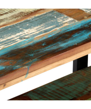 Comodă TV, 130 x 40 x 40 cm, lemn reciclat, cu aspect industrial - WOODBB600