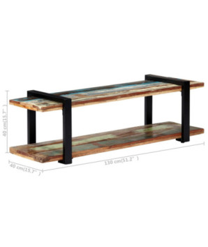 Comodă TV, 130 x 40 x 40 cm, lemn reciclat, cu aspect industrial - WOODBB600