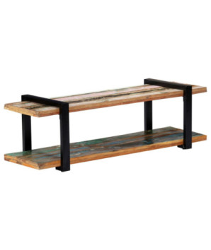 Comodă TV, 130 x 40 x 40 cm, lemn reciclat, cu aspect industrial - WOODBB600