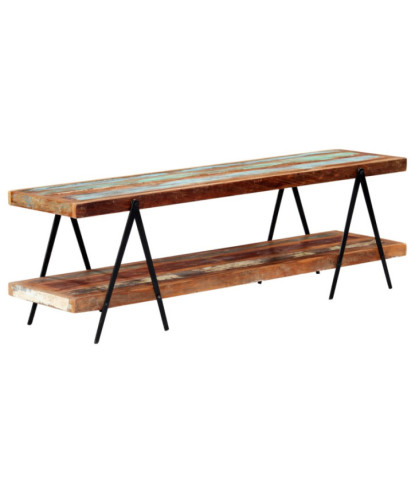 Comodă TV cu picioare, aspect vintage, din lemn masiv reciclat, 160 x 40 x 50 cm, handmade