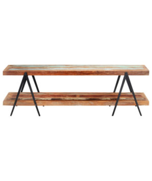 Comodă TV cu picioare, aspect vintage, din lemn masiv reciclat, 160 x 40 x 50 cm, handmade