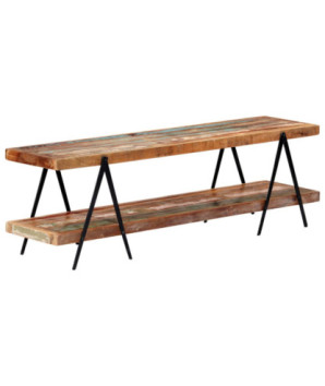 Comodă TV cu picioare, aspect vintage, din lemn masiv reciclat, 160 x 40 x 50 cm, handmade