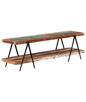 Comodă TV cu picioare, aspect vintage, din lemn masiv reciclat, 160 x 40 x 50 cm, handmade