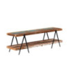 Comodă TV cu picioare, aspect vintage, din lemn masiv reciclat, 160 x 40 x 50 cm, handmade