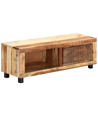 Comodă TV, 100 x 30 x 33 cm, lemn reciclat, cu aspect vintage - WOODBB602