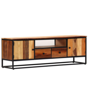 Comodă TV, 120 x 30 x 40 cm, lemn reciclat și oțel - WOODBB604
