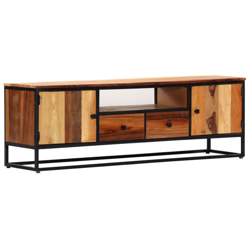 Comodă TV, 120 x 30 x 40 cm, lemn reciclat și oțel - WOODBB604