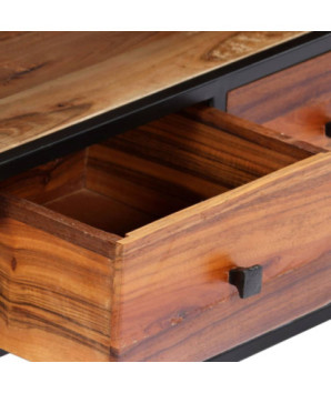 Comodă TV, 120 x 30 x 40 cm, lemn reciclat și oțel - WOODBB604
