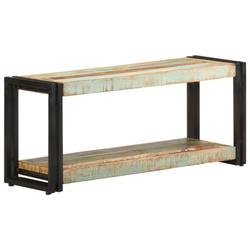 Comodă TV, 90x30x40 cm, lemn reciclat, cu aspect vintage - WOODBB606