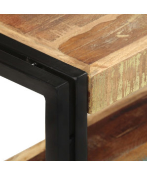 Comodă TV, 90x30x40 cm, lemn reciclat, cu aspect vintage - WOODBB606