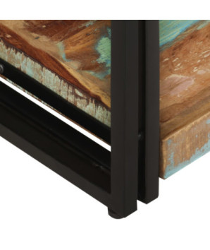 Comodă TV, 90x30x40 cm, lemn reciclat, cu aspect vintage - WOODBB606