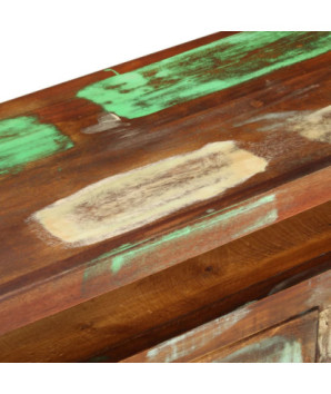 Comodă TV cu picioare, multicolor, din lemn masiv reciclat, 110x30x40 cm, handmade