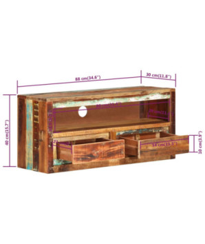 Comodă TV, 88x30x40 cm, lemn reciclat - WOODBB611
