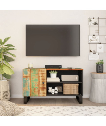 Dulap TV, 80x33x46 cm, lemn reciclat&lemn prelucrat - WOODBB614