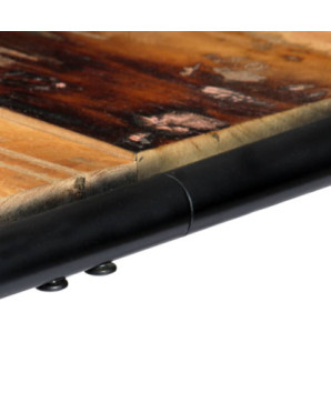 Masă de bucătărie pentru 4 persoane, aspect vintage, din lemn masiv reciclat, dreptunghiulară, 118 x 60 x 76 cm