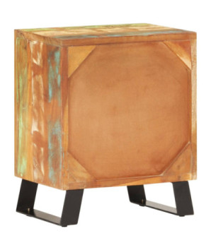 Noptieră, 40 x 30 x 50 cm, lemn reciclat, cu aspect vintage - WOODBB623