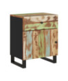 Noptieră, 50x33x60 cm, lemn reciclat și lemn prelucrat, cu aspect industrial - WOODBB626 Noptieră, 50x33x60 cm, lemn reciclat și lemn prelucrat, cu aspect industrial - WOODBB626
