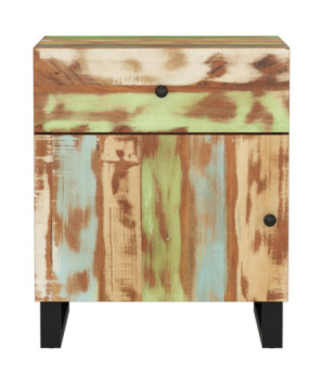 Noptieră, 50x33x60 cm, lemn reciclat și lemn prelucrat, cu aspect industrial - WOODBB626