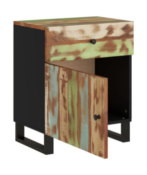 Noptieră, 50x33x60 cm, lemn reciclat și lemn prelucrat, cu aspect industrial - WOODBB626