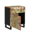 Noptieră, 50x33x60 cm, lemn reciclat și lemn prelucrat, cu aspect industrial - WOODBB626 Noptieră, 50x33x60 cm, lemn reciclat și lemn prelucrat, cu aspect industrial - WOODBB626
