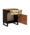 Noptieră, 50x33x60 cm, lemn reciclat și lemn prelucrat, cu aspect industrial - WOODBB626 Noptieră, 50x33x60 cm, lemn reciclat și lemn prelucrat, cu aspect industrial - WOODBB626