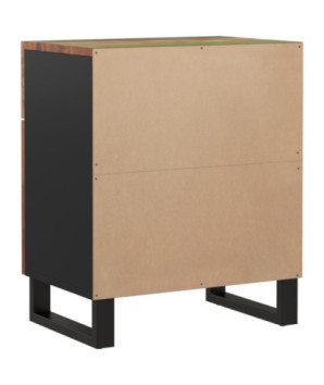 Noptieră, 50x33x60 cm, lemn reciclat și lemn prelucrat, cu aspect industrial - WOODBB626