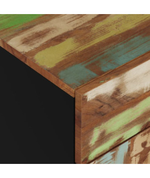 Noptieră, 50x33x60 cm, lemn reciclat și lemn prelucrat, cu aspect industrial - WOODBB626