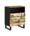 Noptieră, 50x33x62 cm, lemn reciclat și lemn prelucrat, cu aspect industrial - WOODBB627 Noptieră, 50x33x62 cm, lemn reciclat și lemn prelucrat, cu aspect industrial - WOODBB627