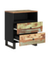Noptieră, 50x33x62 cm, lemn reciclat și lemn prelucrat, cu aspect industrial - WOODBB627 Noptieră, 50x33x62 cm, lemn reciclat și lemn prelucrat, cu aspect industrial - WOODBB627