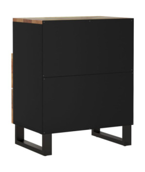 Noptieră, 50x33x62 cm, lemn reciclat și lemn prelucrat, cu aspect industrial - WOODBB627
