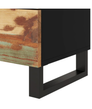 Noptieră, 50x33x62 cm, lemn reciclat și lemn prelucrat, cu aspect industrial - WOODBB627