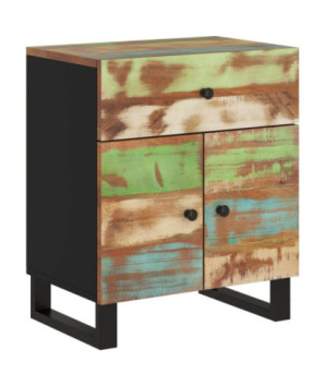 Noptieră, 50x33x60 cm, lemn reciclat și lemn prelucrat, cu aspect industrial - WOODBB628