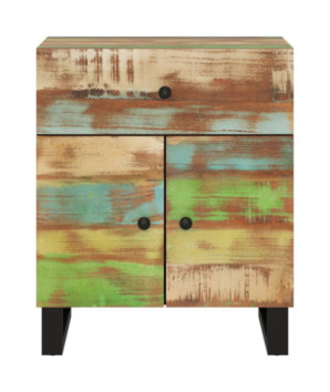 Noptieră, 50x33x60 cm, lemn reciclat și lemn prelucrat, cu aspect industrial - WOODBB628