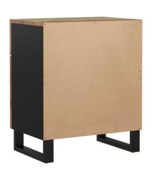Noptieră, 50x33x60 cm, lemn reciclat și lemn prelucrat, cu aspect industrial - WOODBB628