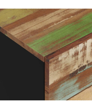 Noptieră, 50x33x60 cm, lemn reciclat și lemn prelucrat, cu aspect industrial - WOODBB628
