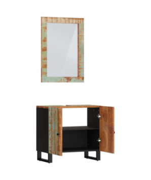 Set mobilier de baie, 2 piese, lemn reciclat - WOODBB630